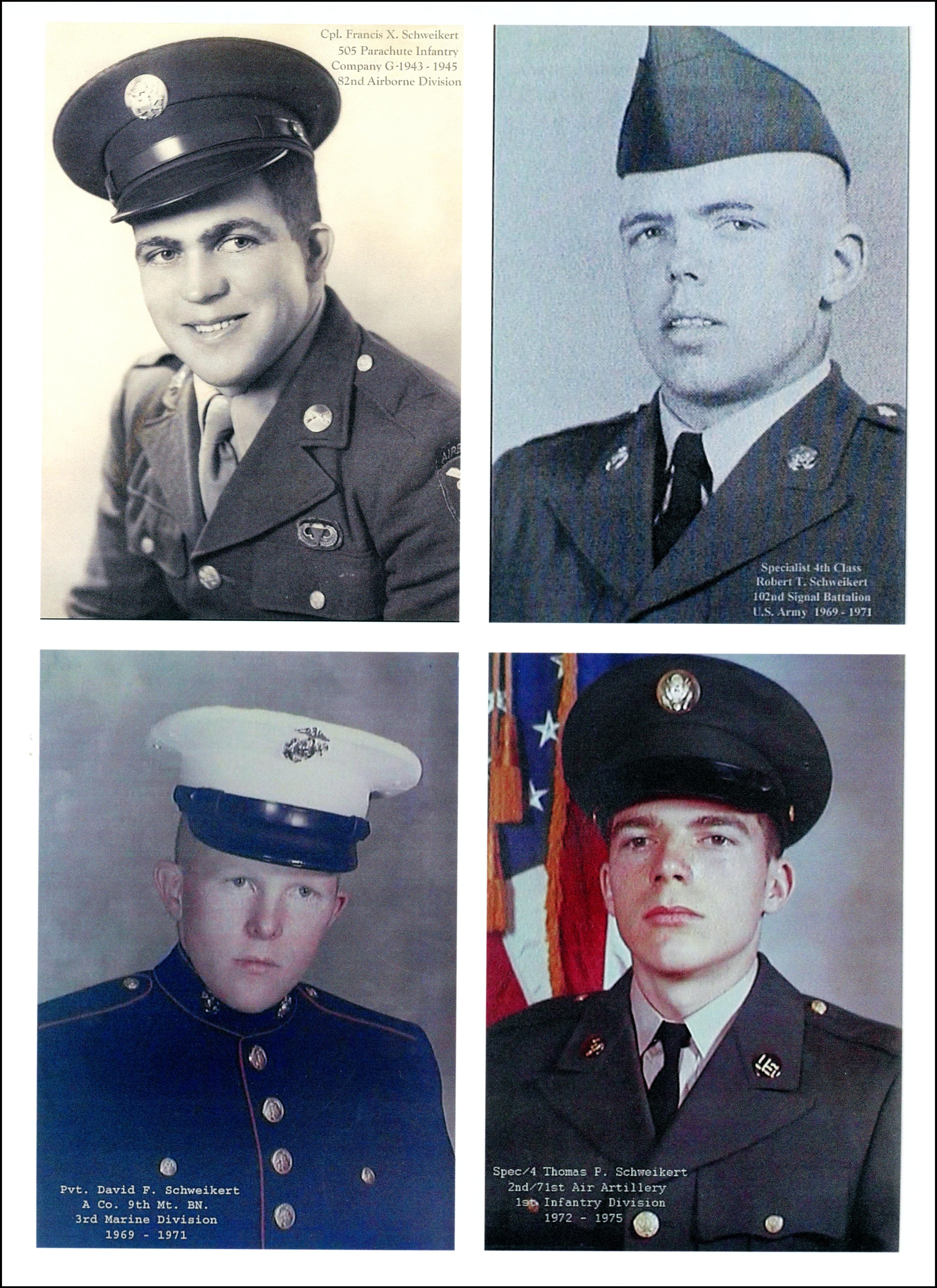 Cpl. Francis X. Schweikert's 3 sons